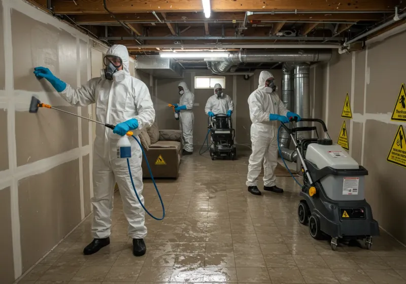 Basement Moisture Removal and Structural Drying process in Grady County, OK